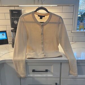 Ralph Lauren Blue Label Cream Cashmere Button-Front Knit Cardigan